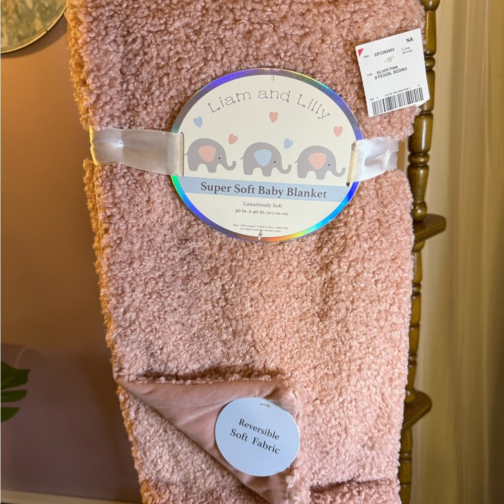 Liam and Lilly Pink Baby Blanket